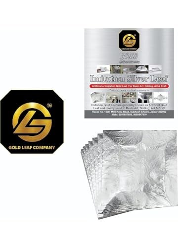 SGLS Italian Silver Leaf FOILS Paper Sheets (6×6 INCHES) for Gilding, Resin, Painting Art, Crafting, Drawing, Mysore Painting, Home Decoration, Art and Crafts DIYs, Slime ETC (25 pcs) - Image 1