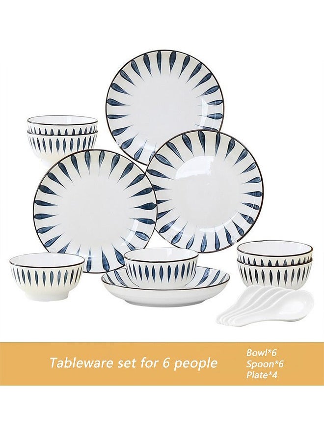 British Chef High Quality Porcelain Tableware Set 16-Piece Tableware Set Gift Box Ceramic Tableware Set, Microwave and Dishwasher Safe Includes 4 Plates 6 Bowls and 6 Spoons Suitable for 6 People Suitable for Holiday Gifts or Parties Multicolor 47.5x12.5x28.5 cm  - Image 2