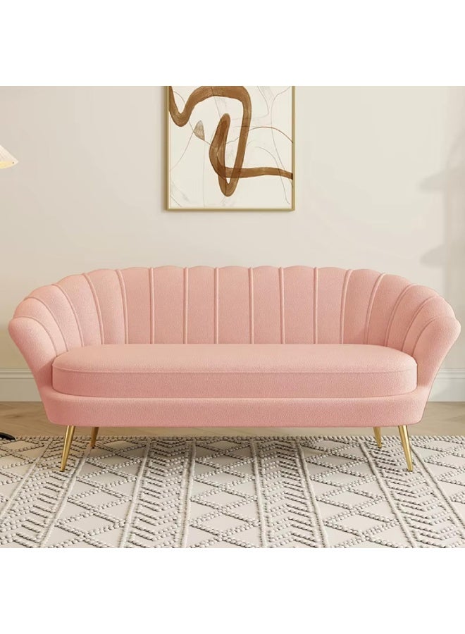 Zayn comforts Modern Royal Velvet Petal Sofa Set â€“ Luxury 2-Seater or 3-Seater Couch for Living Room, Home, or Office Comfort (Light Pink, 3-Seater) - Image 1