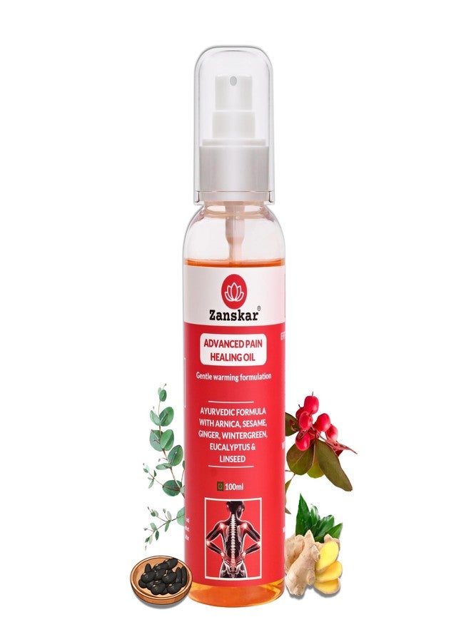 Zanskar Advanced Pain Healing Oil - 100 ml | Triple-Action Relief from Back Pain, Knee Pain, Inflammation | Natural Ayurvedic Formula - Black Sesame, Ginger & Eucalyptus | Fast-Absorbing & Non-Greasy - Image 1