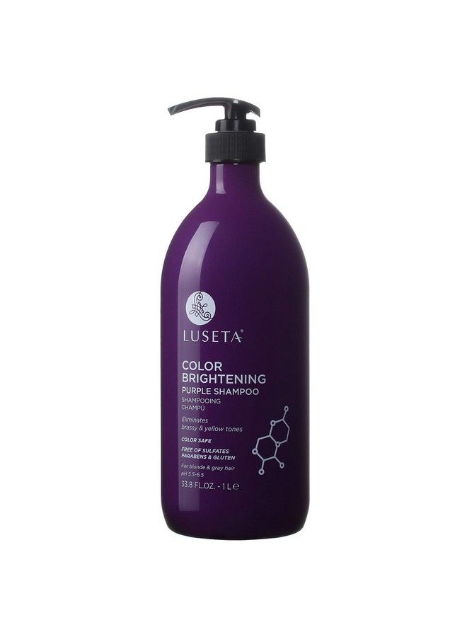 L LUSETA Luseta Color Brightening Purple Shampoo For Blonde And Gray Hair Infused With Cocos Nucifera Oil To Help Nourish Moisturize And Condition Hair Sulfate Free Paraben Free 33.8Oz - Image 1
