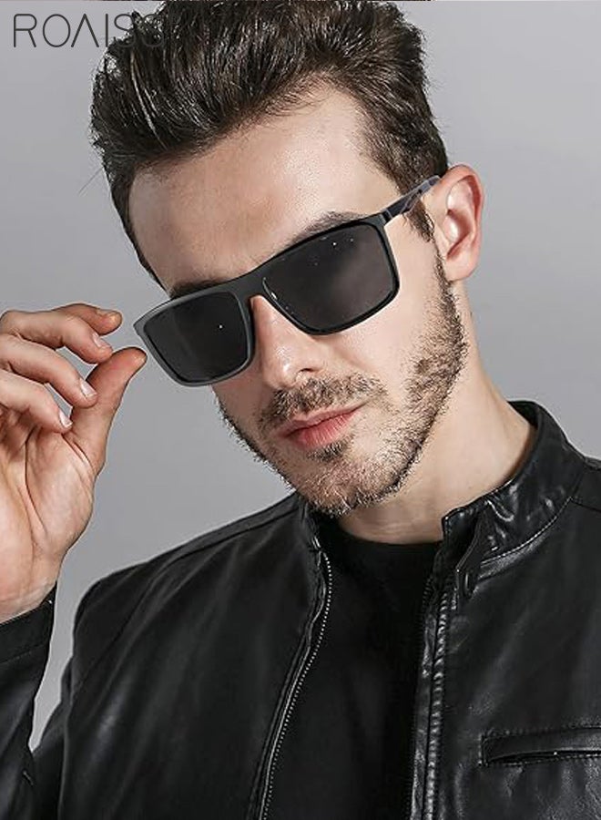 رويس نظارات شمسية رجالية مستقطبة عصرية، حماية من الأشعة فوق البنفسجية 400 ومضادة للتوهج، نظارات شمسية سوداء عتيقة، نظارات شمسية خارجية للقيادة والسفر وصيد الأسماك والجولف - Image 2