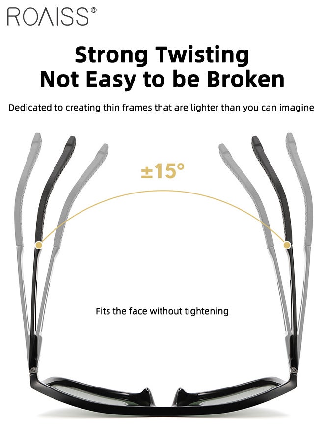 رويس نظارات شمسية رجالية مستقطبة عصرية، حماية من الأشعة فوق البنفسجية 400 ومضادة للتوهج، نظارات شمسية سوداء عتيقة، نظارات شمسية خارجية للقيادة والسفر وصيد الأسماك والجولف - Image 4