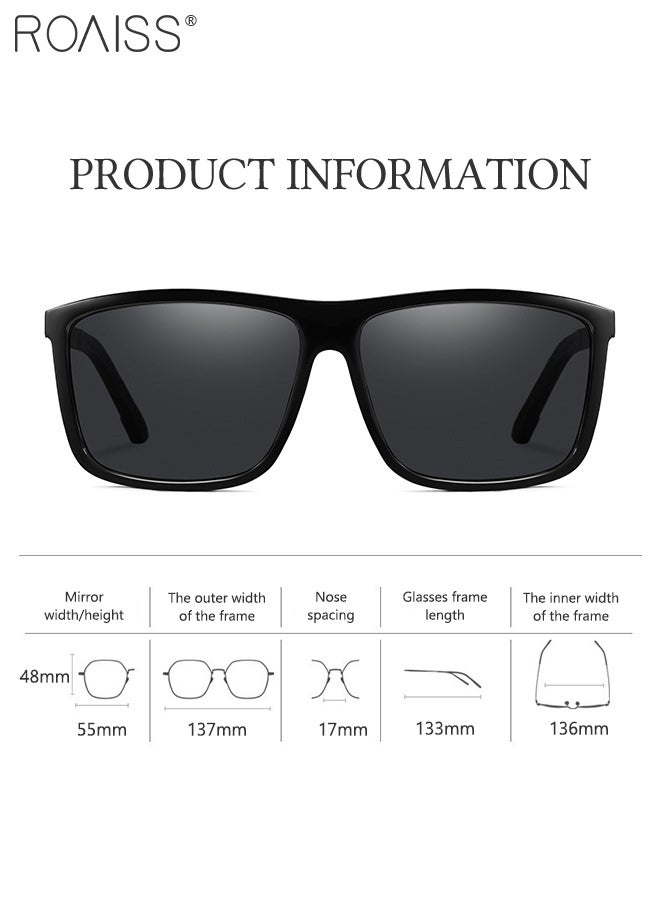 رويس نظارات شمسية رجالية مستقطبة عصرية، حماية من الأشعة فوق البنفسجية 400 ومضادة للتوهج، نظارات شمسية سوداء عتيقة، نظارات شمسية خارجية للقيادة والسفر وصيد الأسماك والجولف - Image 3