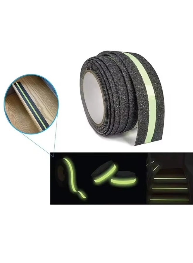 5CM X 5M Anti Slip Traction Tape With Glow in Dark Green Stripe Friction Abrasive Adhesive For Stair Tread Step Indoor Outdoor - Image 4