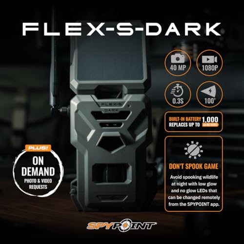 SPYPOINT Flex-S-Dark Solar Cellular Trail Camera – Built-in Solar Panel, 40MP Photos, 1080p Videos + Sound, No-Glow Game Camera, Night Vision, Motion Activated Trail Cam - Image 5