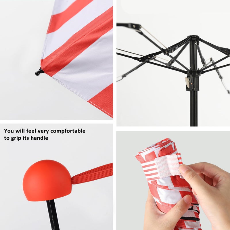 BAODINI Travel Essentials Mini Umbrella for Purse With Case Small Compact UV Sun Protection Lightweight Tiny Pocket Manual Open Close Umbrella for Women Kids and Men Fits Purse Backpack - Image 5