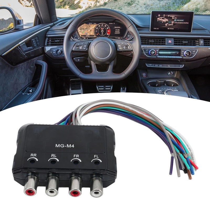 كلاراكو محول صوت عالي إلى منخفض، 4 قنوات، مضاد للتداخل، يقلل الضوضاء، محول تردد خط RCA - Image 5