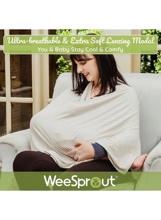 WeeSprout Nursing Cover for Breastfeeding, Soft & Breathable Nursing Poncho, Neck Insert for Hands-Free View, Machine Washable & Dryer Safe Feeding Cover Up - Image 3