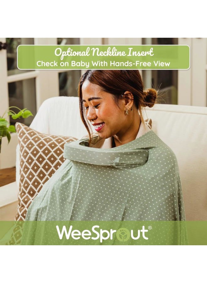 WeeSprout Nursing Cover for Breastfeeding, Soft & Breathable Nursing Poncho, Neck Insert for Hands-Free View, Machine Washable & Dryer Safe Feeding Cover Up - Image 4