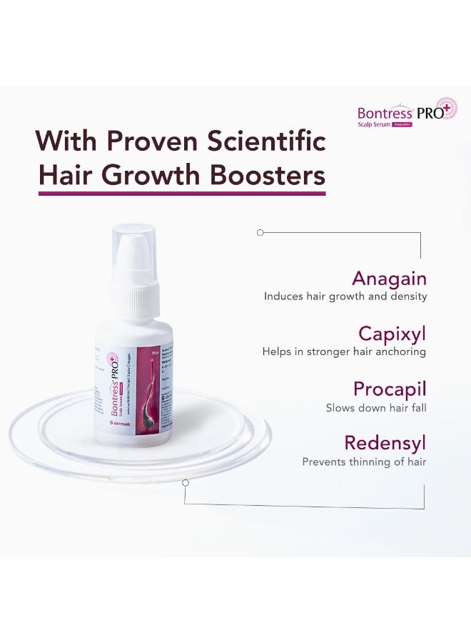 Bontress PRO+ Scalp Serum Fortified with Redensyl, Anagain, Capixyl,Procapil | Hair Serum for Hair Growth & Hair Fall 30ml - Image 2