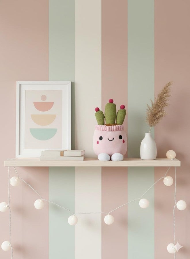 TeraaBliss Cute Plush Plant Toy with Smiling Face & Dangling Legs - Soft Stuffed Figure for Kids, Room Decor Gift (Pink + Cactus) - Image 2
