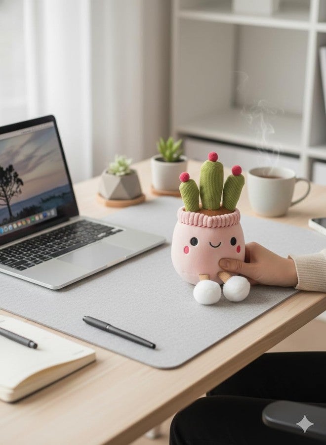 TeraaBliss Cute Plush Plant Toy with Smiling Face & Dangling Legs - Soft Stuffed Figure for Kids, Room Decor Gift (Pink + Cactus) - Image 5
