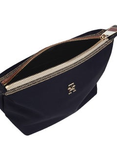 TOMMY HILFIGER Women's Th Monogram Signature Zip Washbag, Blue- Recycled Polyester  - Image 4