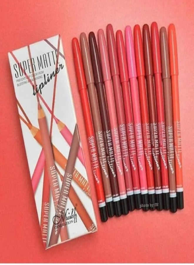 Truvic lip with Professional Matte Lip Liner Pencil Set of 12 Experienc super for precision and long lasting Waterproof formula for a flawless look Multicolor (Pack of 12) - Image 2