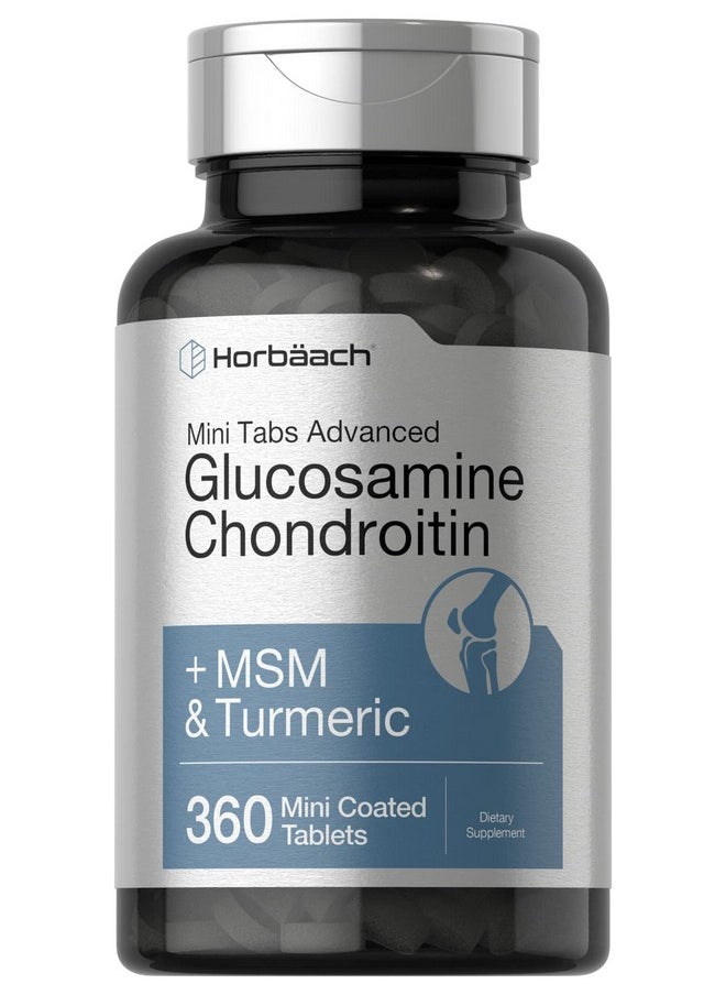 Horbaach Horbäach Glucosamine Chondroitin MSM Turmeric | 360 Mini Coated Tablets | Advanced Glucosamine Formula | Non-GMO and Gluten Free Supplement  - Image 1