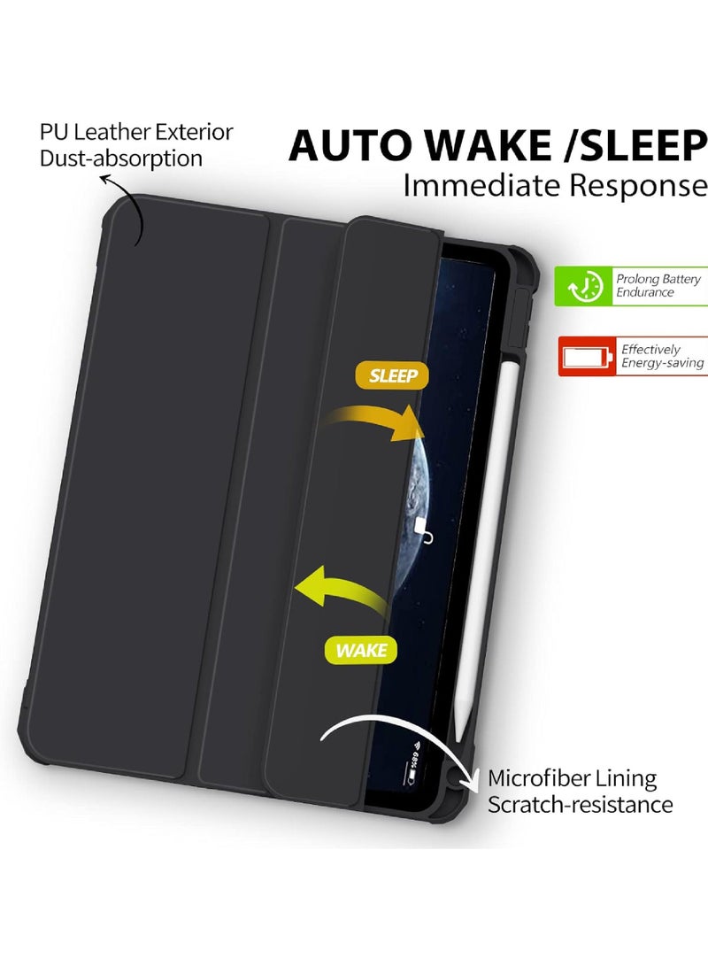 روك بو أبل آي باد برو 11 بوصة ( 2022 / 2021 / 202 / 2018 ) حالة الهاتف المحمول ، مع حامل القلم ، [ دعم أبل قلم رصاص شحن و لمسة معرف ] ، الهاتف المحمول حالة شفافة ، التلقائي الصحوة / النوم - Image 3