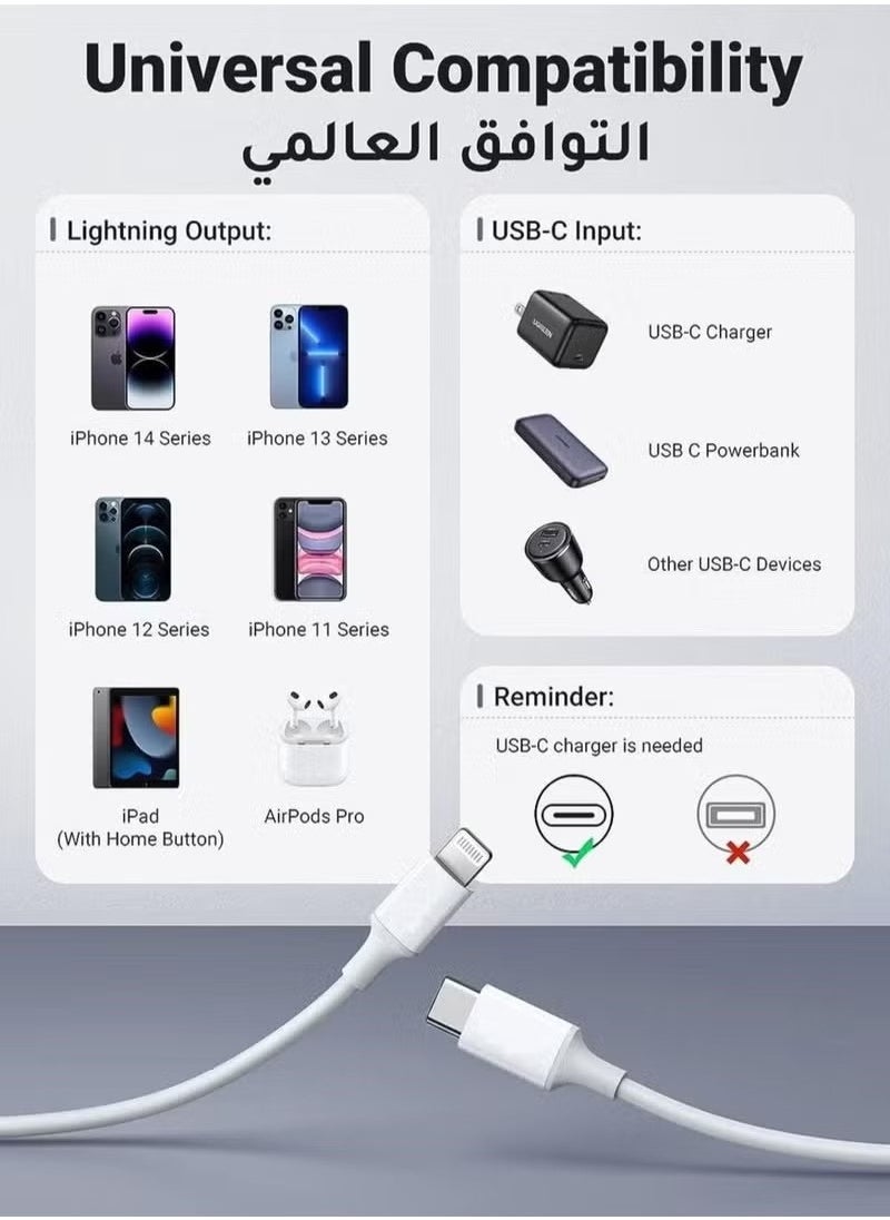 Generic iPhone Charger Cable 1M 【MFi Certified】 USB C to Lightning Cable Fast Charging Power Delivery PD 20W iPhone Cable for iPhone 14/14 Pro/14 Plus/14 Pro Max, iPad Pro, iPhone 8-13 All Series  - Image 3