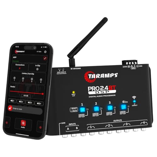 Taramp's Taramps Pro 24 BT Bluetooth DSP Crossover Full Digital Signal Processor Car Audio Equalizer with App Gain up to 9V 15 Band Graphic Equalization 12 preset EQ 2 in and 4 Out High Level Input - Image 3
