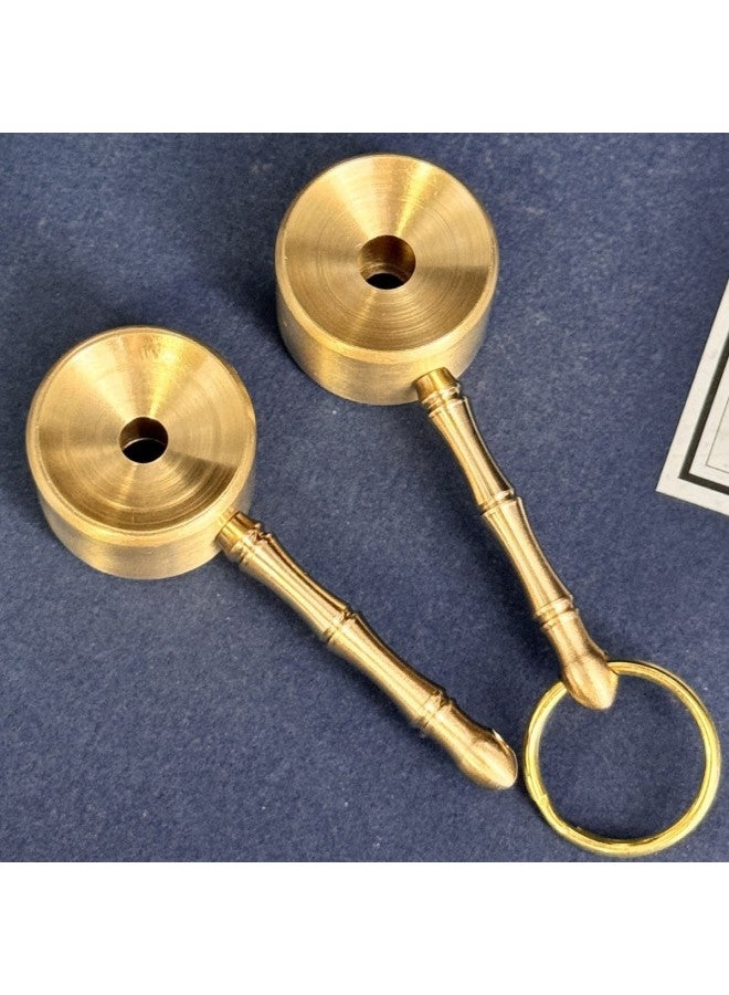 Generic Senshe Brass Outdoor Chicken Whistle Bird Whistle Outdoor Survival Whistle Copper Whistle Pendant Bamboo Handle Whistle Keychain Pendant-Color:Bird Whistle + Double Ring - Image 3