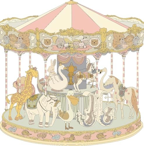 HGHG New Carousel Swaddles Soft Baby Muslin Swaddle Blanket (Carousel Pink) - Image 3