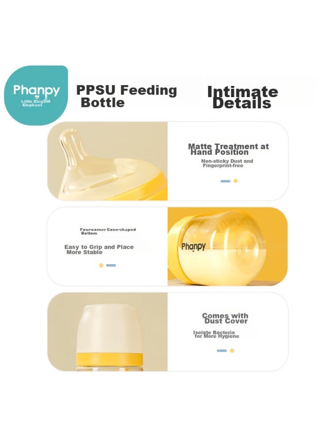 Xiaoya Elephant Xiaoya Xiang Anti-colic Bottle For Newborns 0-3 Months, Ppsu Baby Bottle, 160ml, Size S Nipple - Image 5