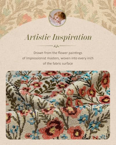 Kokaaee Decorative Throw Pillow Cover 18x18 Vintage Pillowcovers with Fringe Retro Flower Embroidered Pillow Case with Zipper for Living Room Couch Sofa Bed Rustic Boho Design Abstract - Image 3