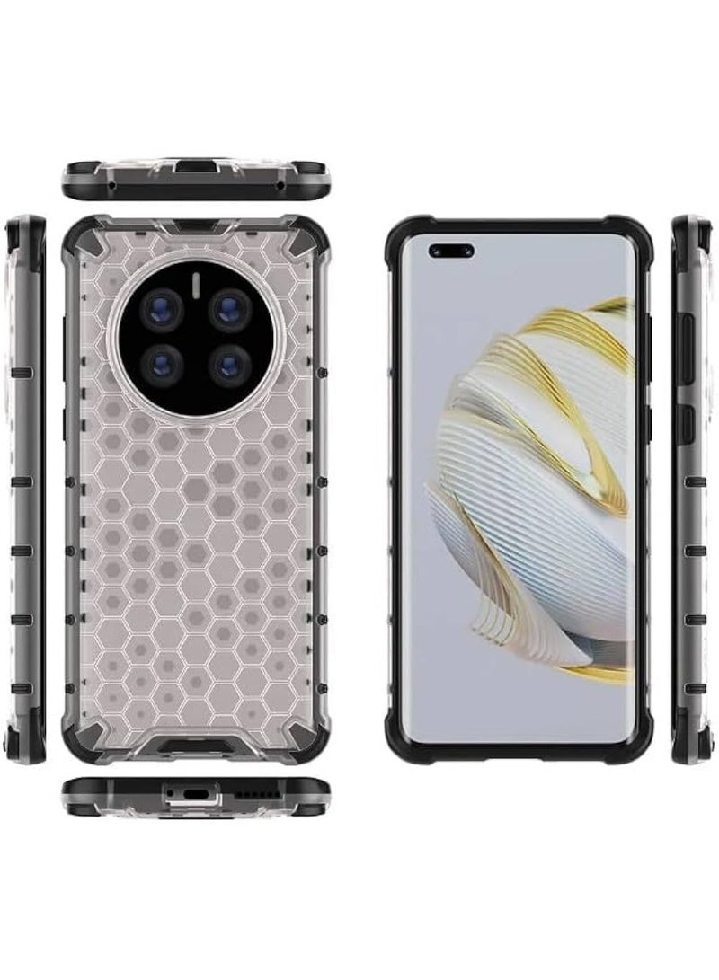 For Huawei Mate 50 Pro Shockproof HoneyComb Back Cover , Defender Corners and Semi Transparent Back Compatible With Huawei Mate 50 Pro (6.74'') (Transparent) - Image 2