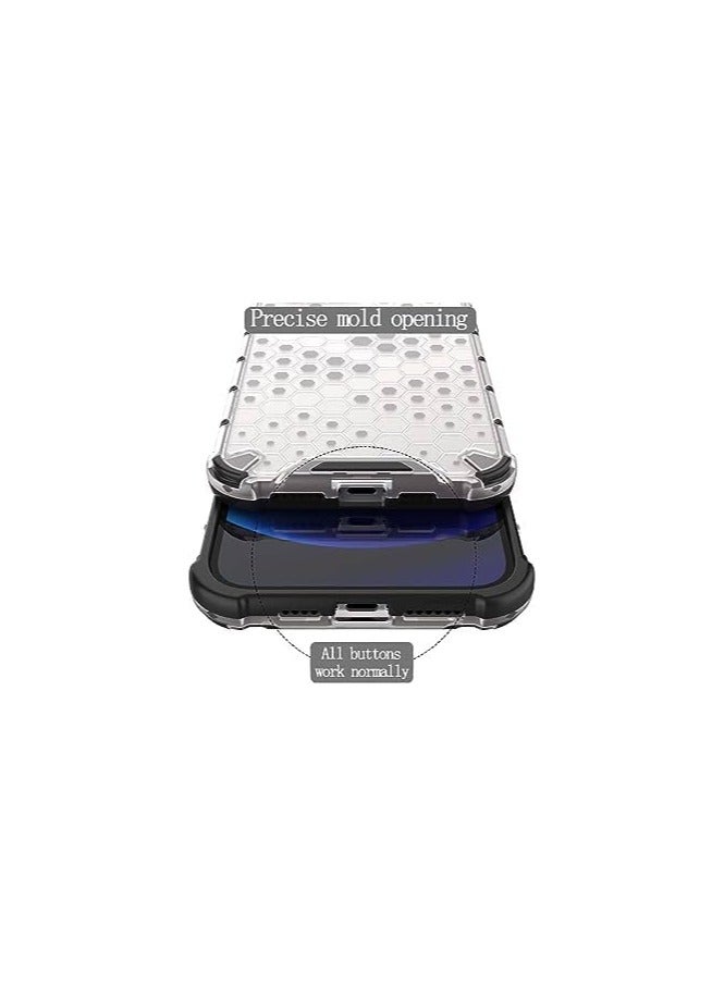 For Huawei Mate 50 Pro Shockproof HoneyComb Back Cover , Defender Corners and Semi Transparent Back Compatible With Huawei Mate 50 Pro (6.74'') (Transparent) - Image 5