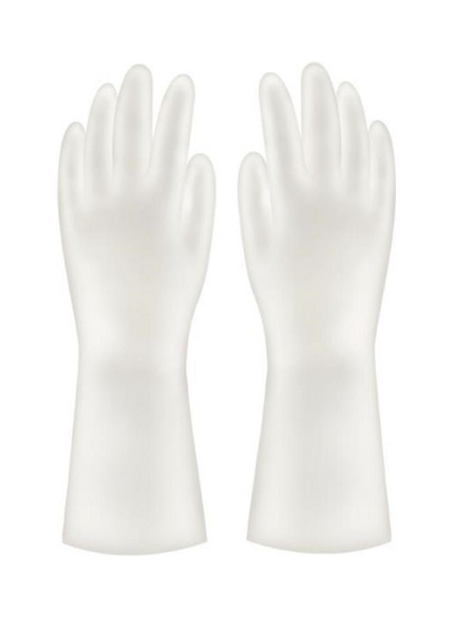 NIBEMINENT Waterproof Non-Slip Durable Rubber Small Size Gloves Off White