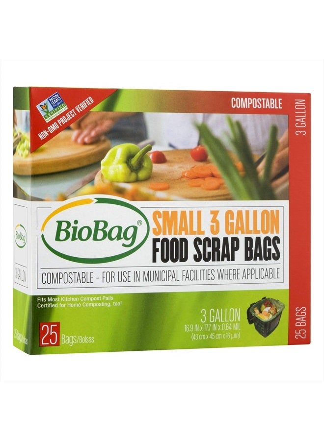 Biobag Premium Compostable Food Scrap Bags, 3 Gallon, 25 Count  - Image 1