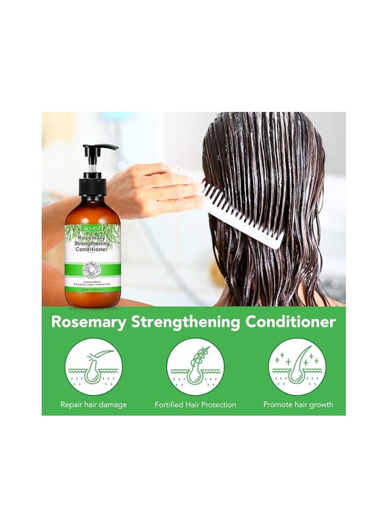 أليفر شامبو وبلسم اكليل الجبل لنمو الشعر، شامبو وبلسم لنمو الشعر الخفيف وتقوية فروة الراس وتعزيز صحة الشعر وإعادة نموه، شامبو وبلسم روتيني لمكافحة تساقط الشعر - Image 5