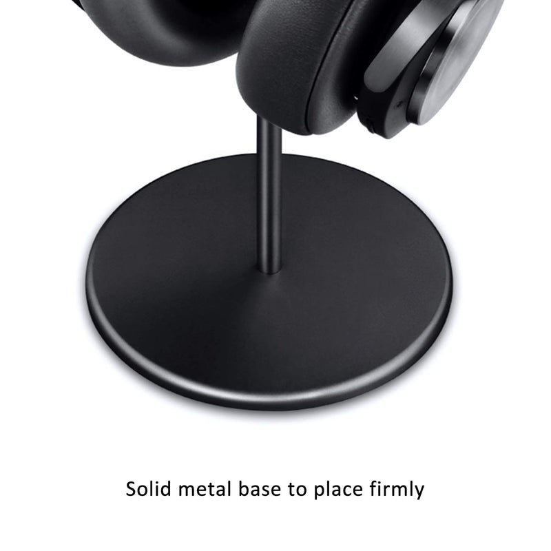QinCoon Headphone Stand, Walnut Wood & Aluminum Headset Stand, Nature Walnut Gaming Headset Holder with Solid Heavy Base for All Headphone Sizes (Black) - Image 5