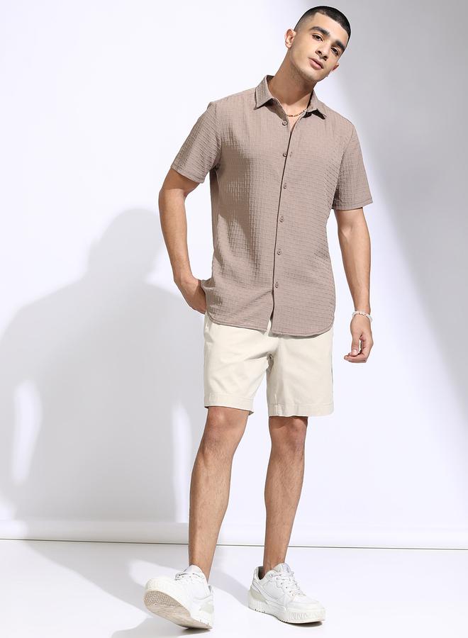 HIGHLANDER Textured Regular Fit Collared Shirt - Image 2