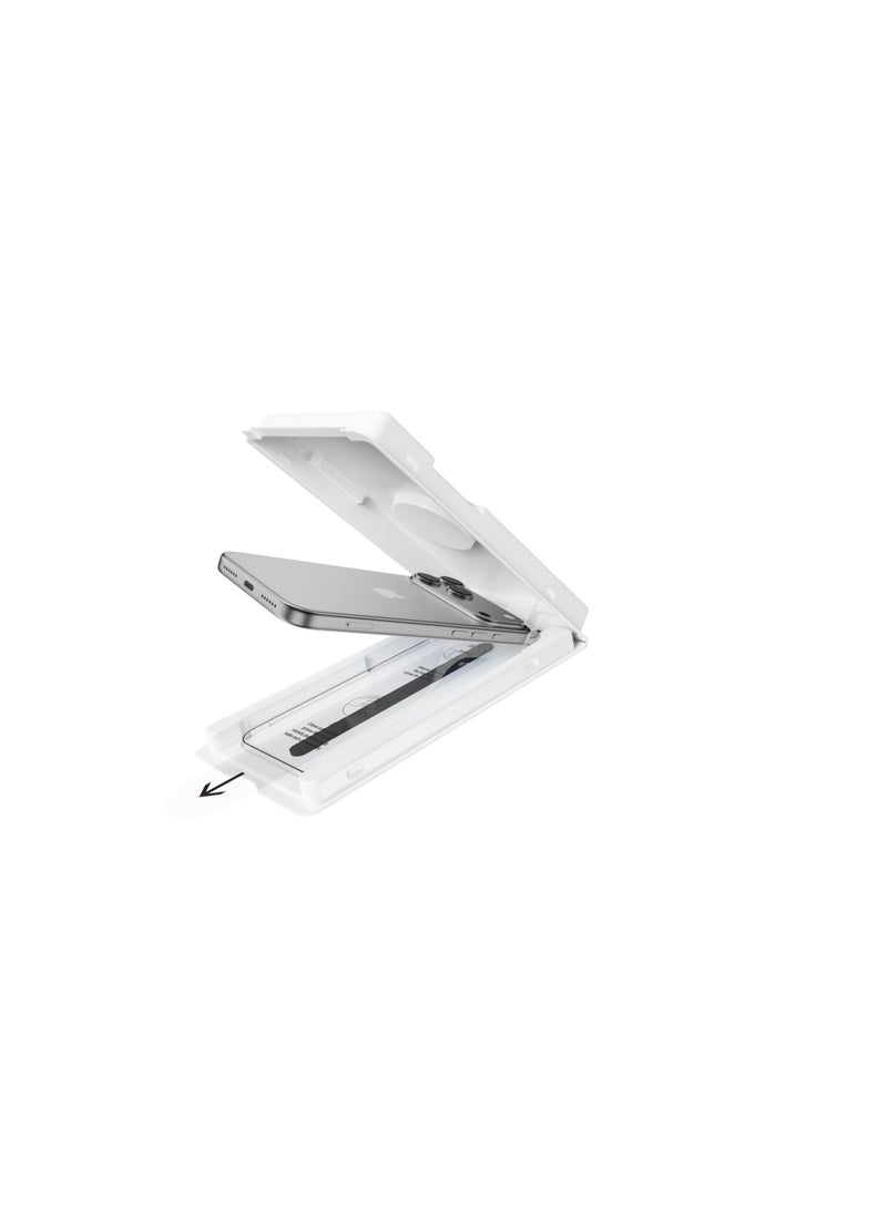 ديفيا استيكرحماية ايفون 17 برو ماكس, زجاج مقسّى CSG بصلابة الماس الكريستالي, وضوح عالي,واقي شاشة حماية عسكرية 9H, مع أداة تركيب ذكية - Image 5