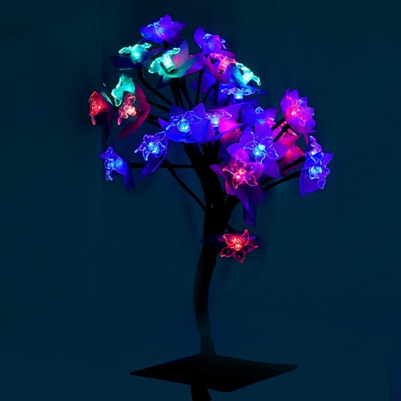 Homenique Auto Color Changing 26 Light LED Christmas Flower Tree DeskTop Light Height 13Inch Multicolor