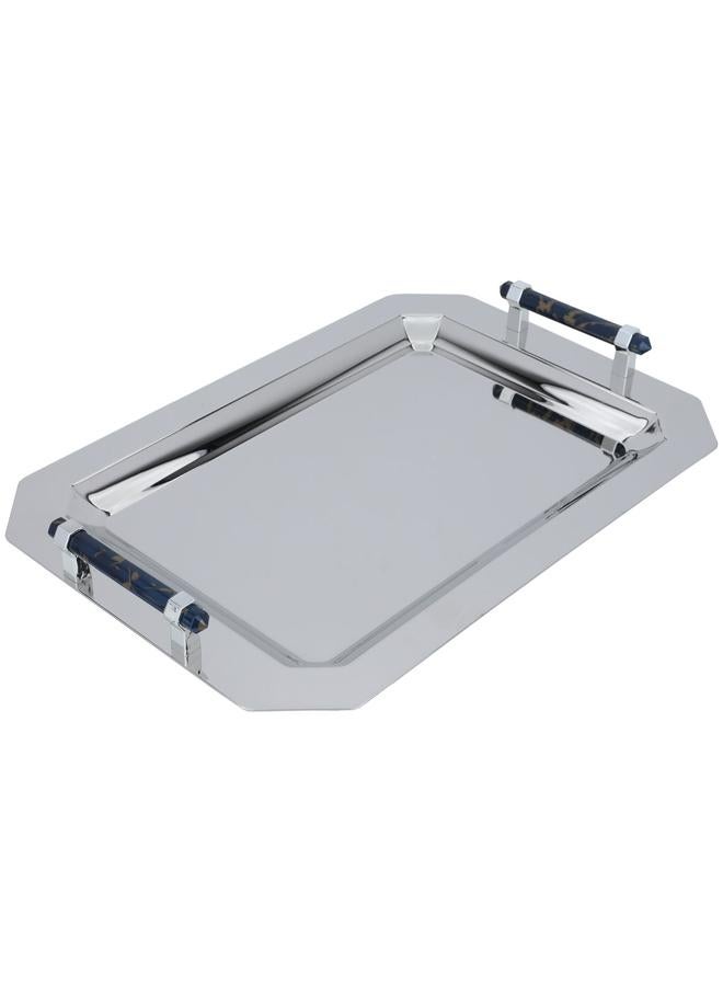 Alsaif Alif Serving Trays Set With Steel Dates 3 Pieces Silver - Image 2