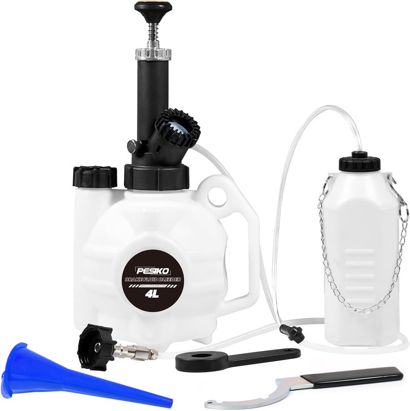 PESIKO 4L Manual Brake Fluid Bleeder Kit - One Person Brake Pressure Bleeder with Hand Pump for European Automotive - Image 1
