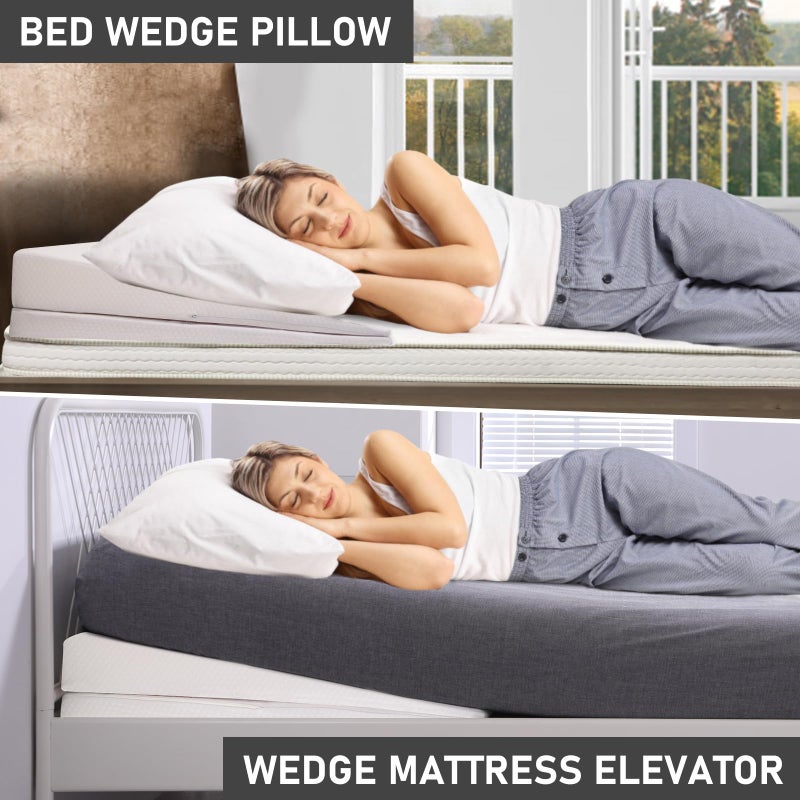 SUNYRISY Adjustable Wide Size Bed Wedge Pillow, Wedge Mattress Topper with Washable Cover, Mattress Wedge Lifter, Inclined Mattress Elevator for Acid Reflux, Neck & Back Pain, Anti-snoring, Queen - Image 3