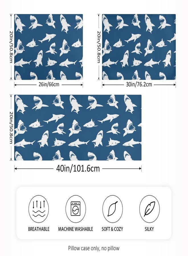 KOPIRIT White Sharks Silhouettes Pillow Covers Silk Pillowcase for Hair and Skin with Envelope Closure Satin Pillowcase Standard Size Pillow Case for Bedroom Bed Sleeping Women (20x26 Inch) - Image 4