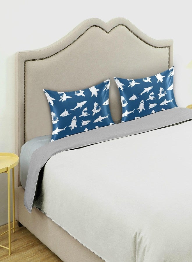 KOPIRIT White Sharks Silhouettes Pillow Covers Silk Pillowcase for Hair and Skin with Envelope Closure Satin Pillowcase Standard Size Pillow Case for Bedroom Bed Sleeping Women (20x26 Inch) - Image 5