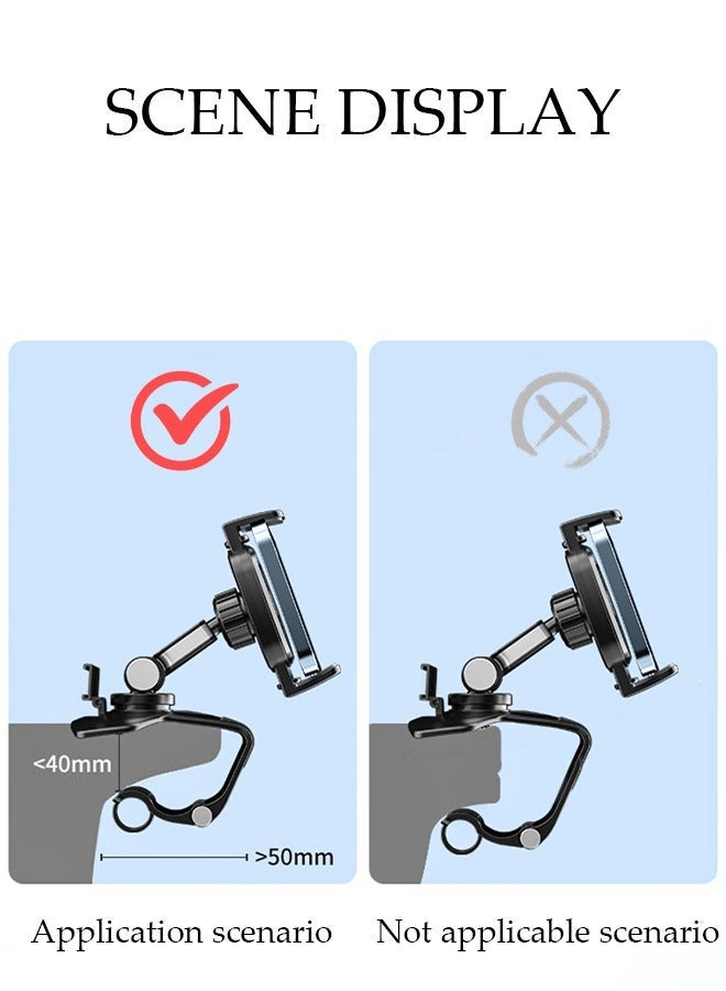 DUNISO Upgraded Car Phone Holder Mount for Center Console Anti-Shake Phone Holder with Clamp and Number Plate for All Cell Phones - Image 2