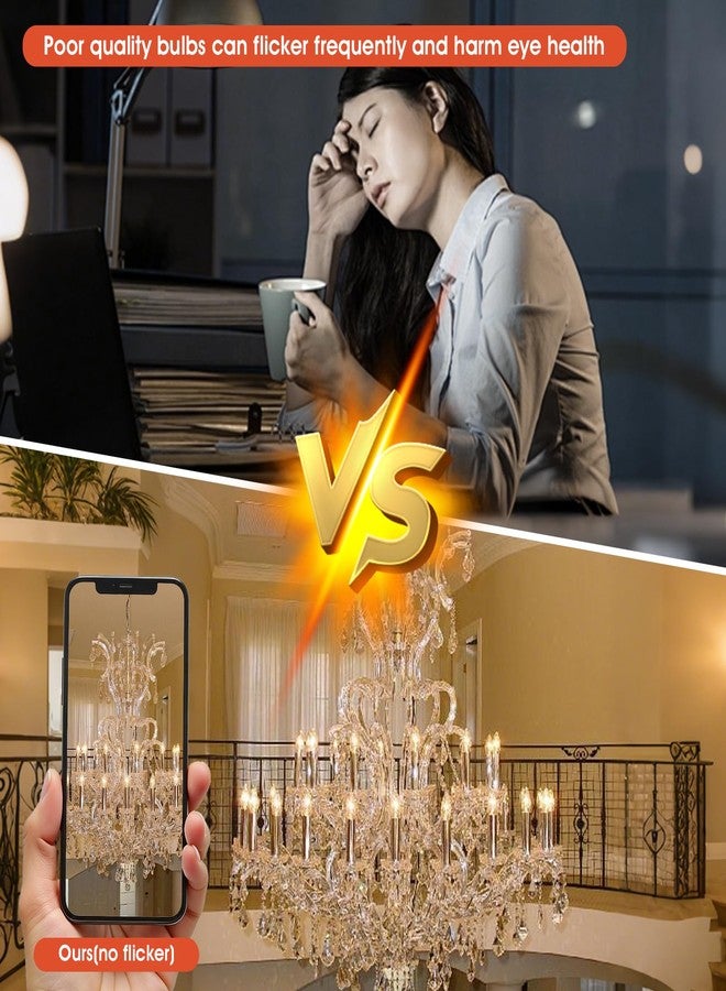 SCOMX 40W Incandescent Equivalent Energy Torpedo Tip Chandelier with Crystal Clear Incandescent Light Bulbs Tip Light Bulb and Medium E26 Candelabra Base (6) - Image 4