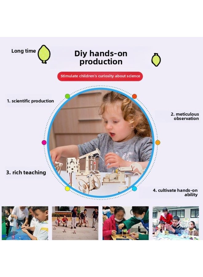 Loquat Hand-cranked Generator Disaster Relief Suit Children's Generator Emergency Equipment Science And Technology Students Materials Small Production Earthquake-Specifications:【colorful Star Lamp】 Free Ba - Image 5