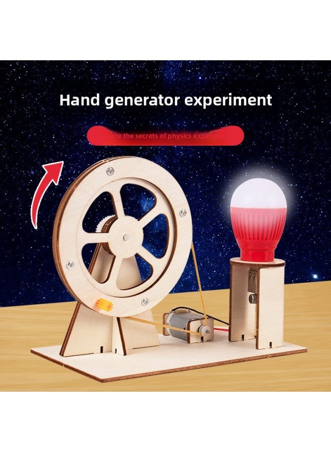 Loquat Hand-cranked Generator Disaster Relief Suit Children's Generator Emergency Equipment Science And Technology Students Materials Small Production Earthquake-Specifications:【colorful Star Lamp】 Free Ba - Image 2