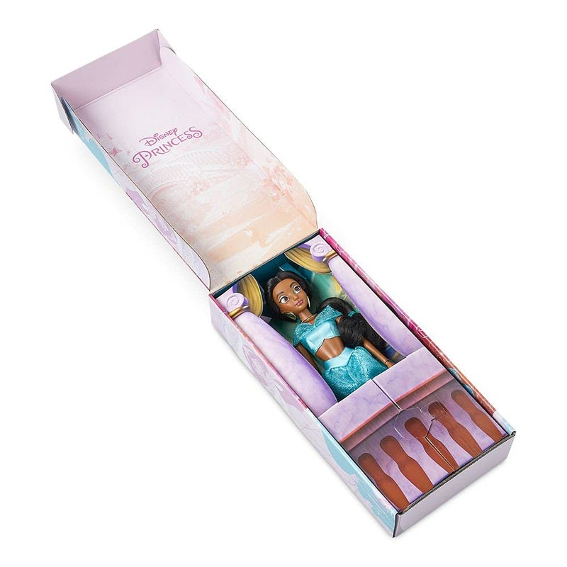 Disney Store Official Disney Princess Classic Doll (Jasmine from Aladdin), 11 Inches, Includes Brush with Molded Details, Fully Posable Toy in Classic Outfit - Disney Princess Toys for Girls - Image 3