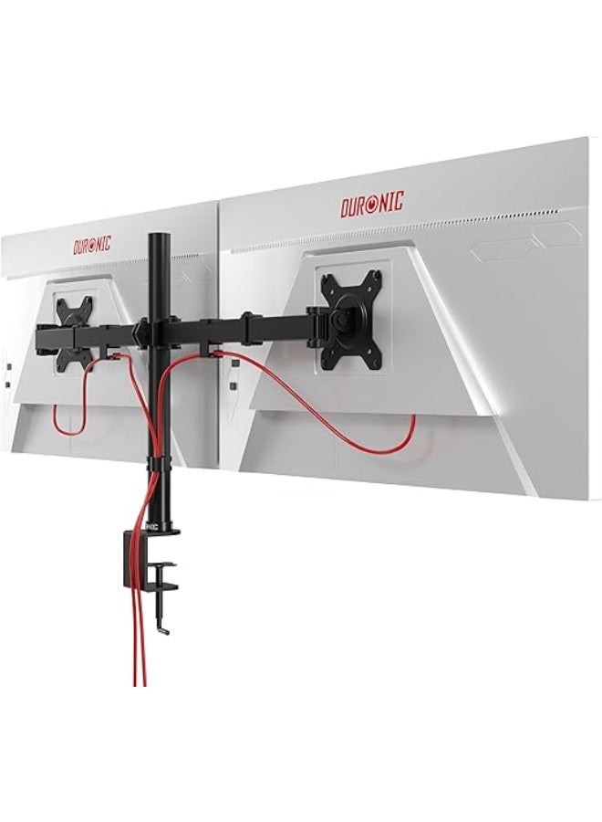 حامل شاشتين مكتبي – ذراع مزدوج قابل للتعديل حتى 32 بوصة – قوي وموفر للمساحة وسهل التركيب - Image 2