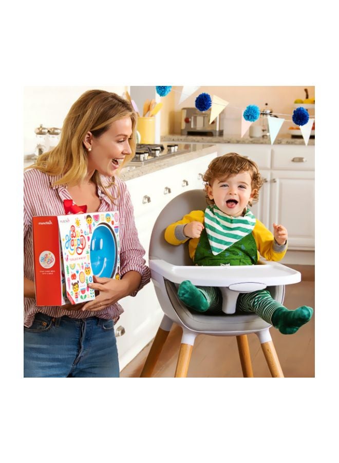 Munchkin 4-Piece Be Happy Toddler Dining Set - Blue/White - Image 5