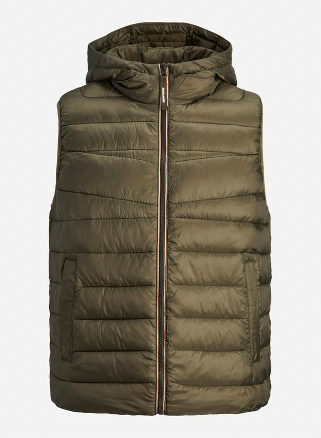 جاك اند جونز سترة خفيفة لتدفئة الجسم بياقة هودي