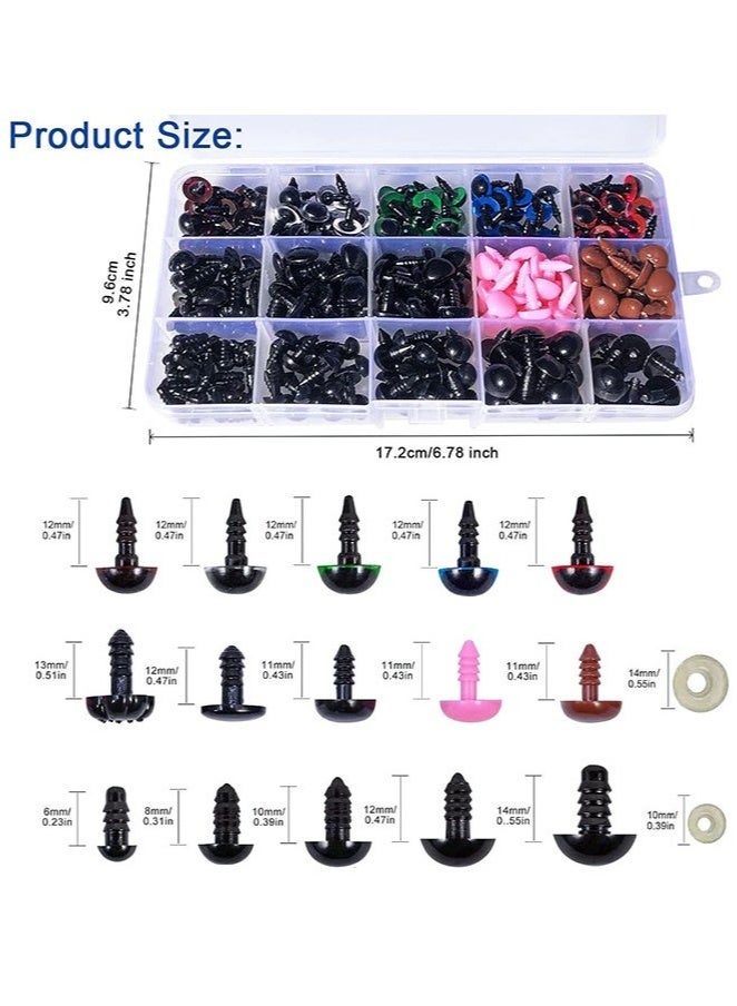 KENSON Plastic Safety Eyes and Noses with Washers Craft Doll Eyes and Teddy Bear Nose for Amigurumi Crafts Crochet Toy and Stuffed Animals 570 Pcs - Image 2
